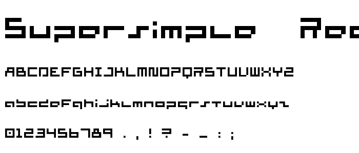 supersimple  regular font